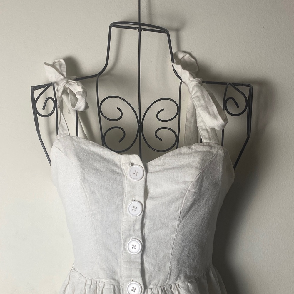 Urban Outfitters White Button-Down Midi Dress - Picture 2 of 8